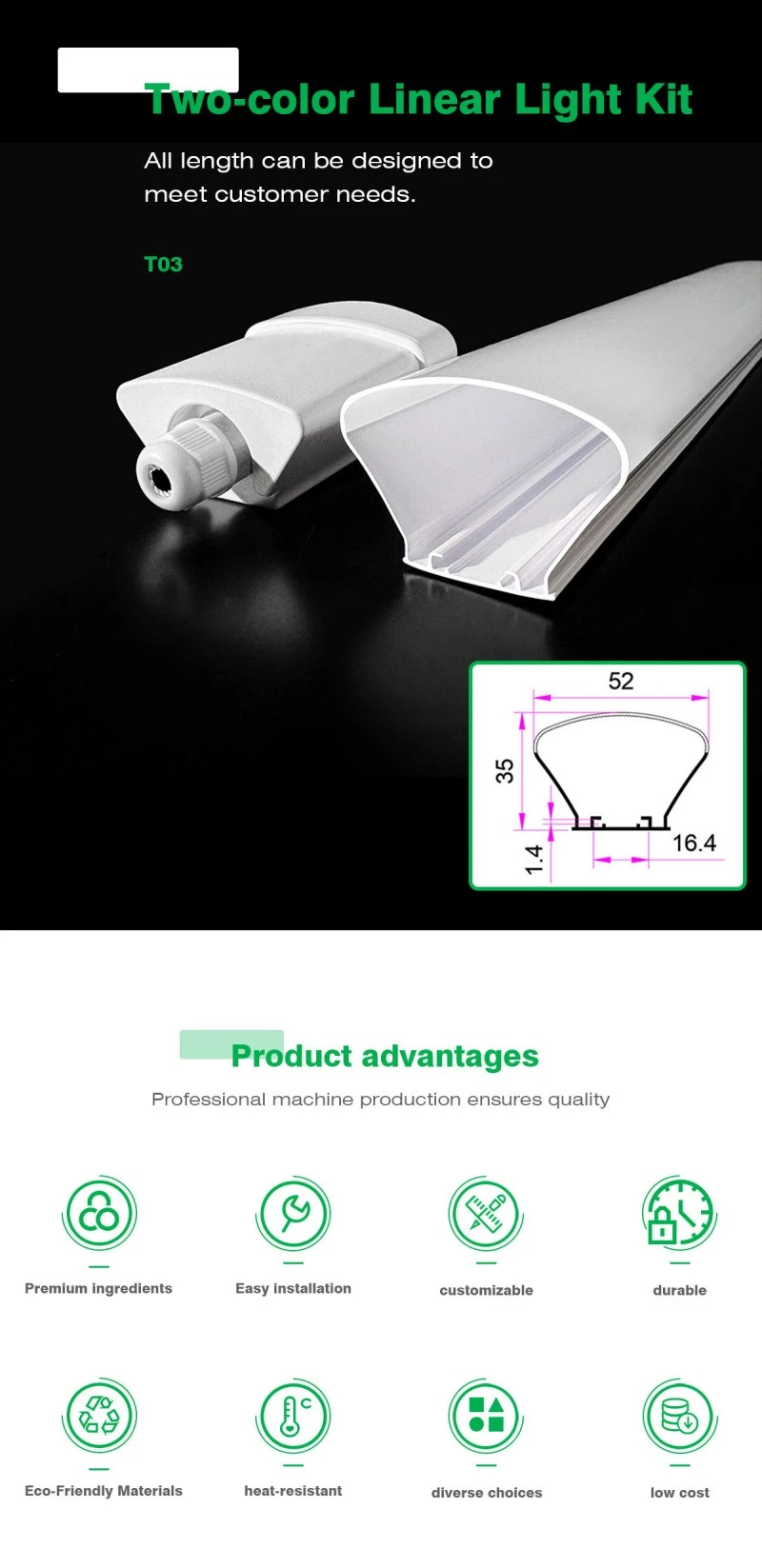 Linear Strip Light Housing Kit Linear Strip Light Housing Kit
